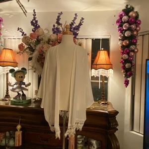 Boho style over throw with lace